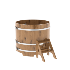 BentWood круглая из дуба (D=1,17 м.), h=1,1 м. Натуральная Премиум купель фото